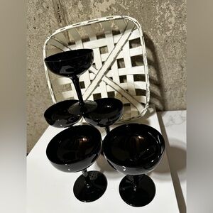 Mikasa Champagne Coupe Glass, Black, Set of 5